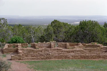 Überreste der Pueblo-Indianer-Wohnungen, gebaut im 11.-14. Jahrhundert